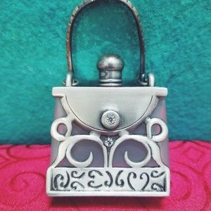 Perfume Fragrance Bottle Silver Purse Handbag